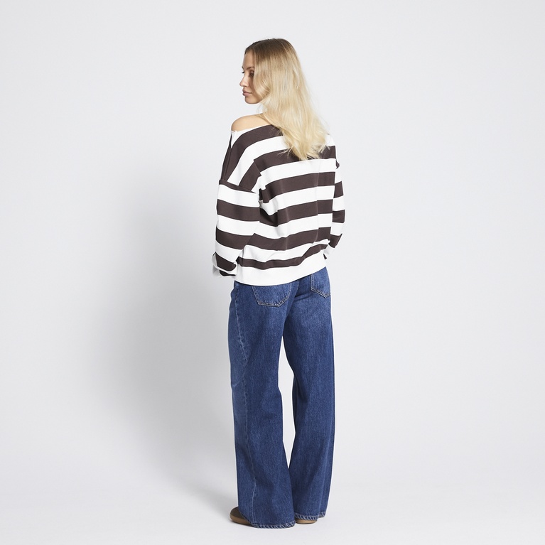 Off-shoulder striped sweatshirt "Esme Stripe"